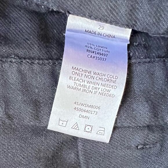 Joe’s Jeans NWT Pants Linen Navy Paperbag High Waist Tie Capsule Classic Size 29 - Picture 7 of 7